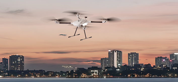 Low-noise drone application in city